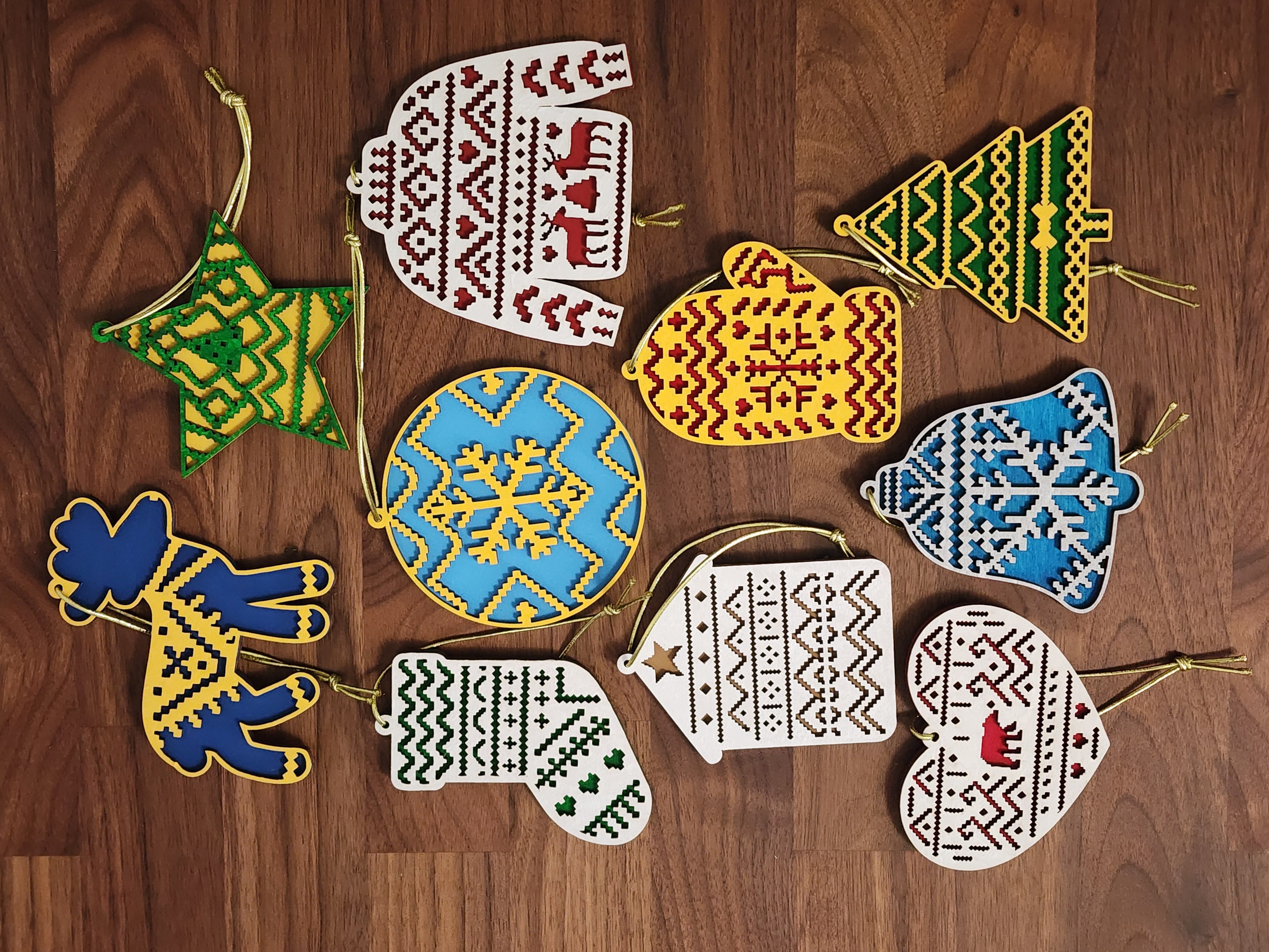 Pixel Christmas Ornaments